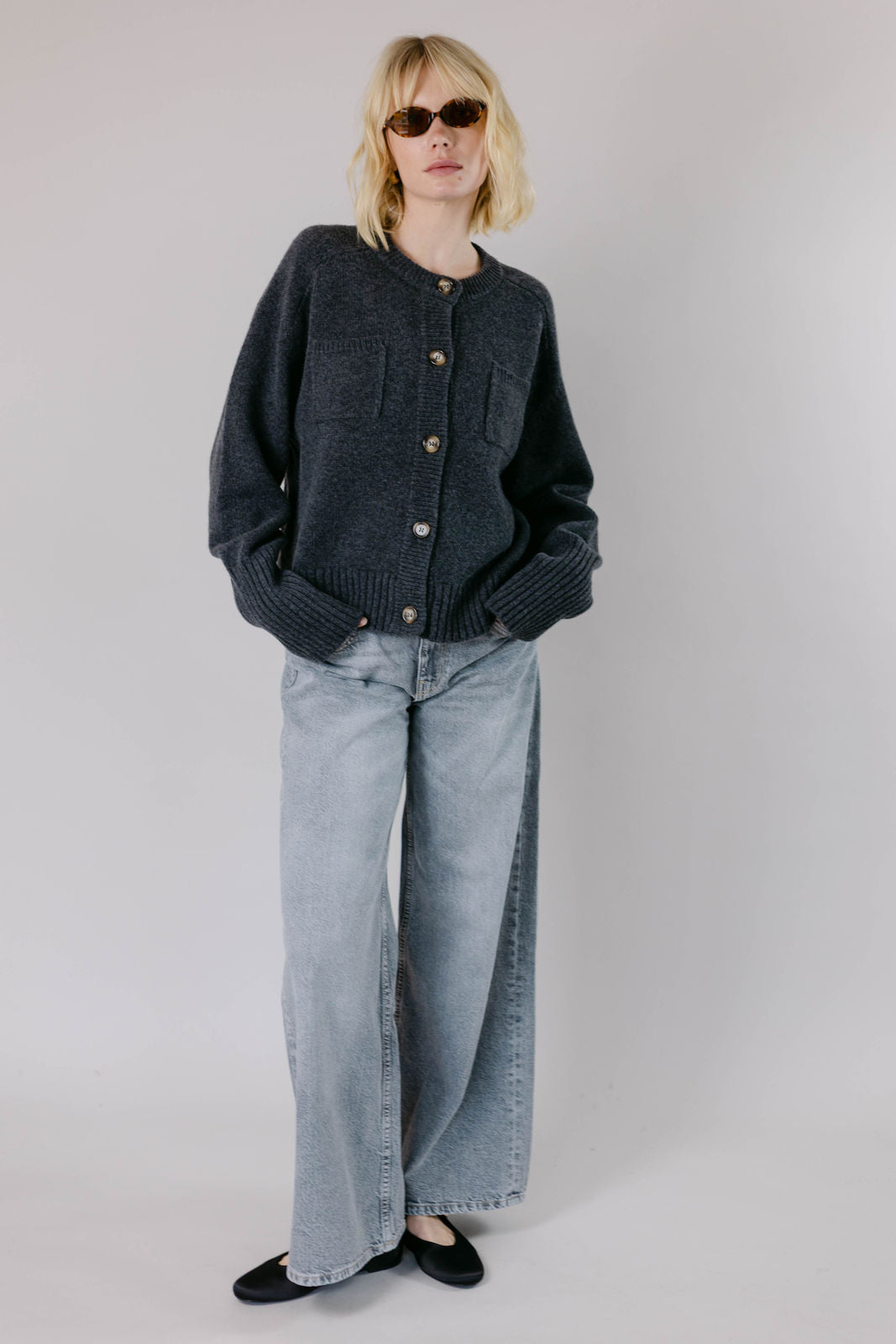 Cardigan SALLY - midnight grey