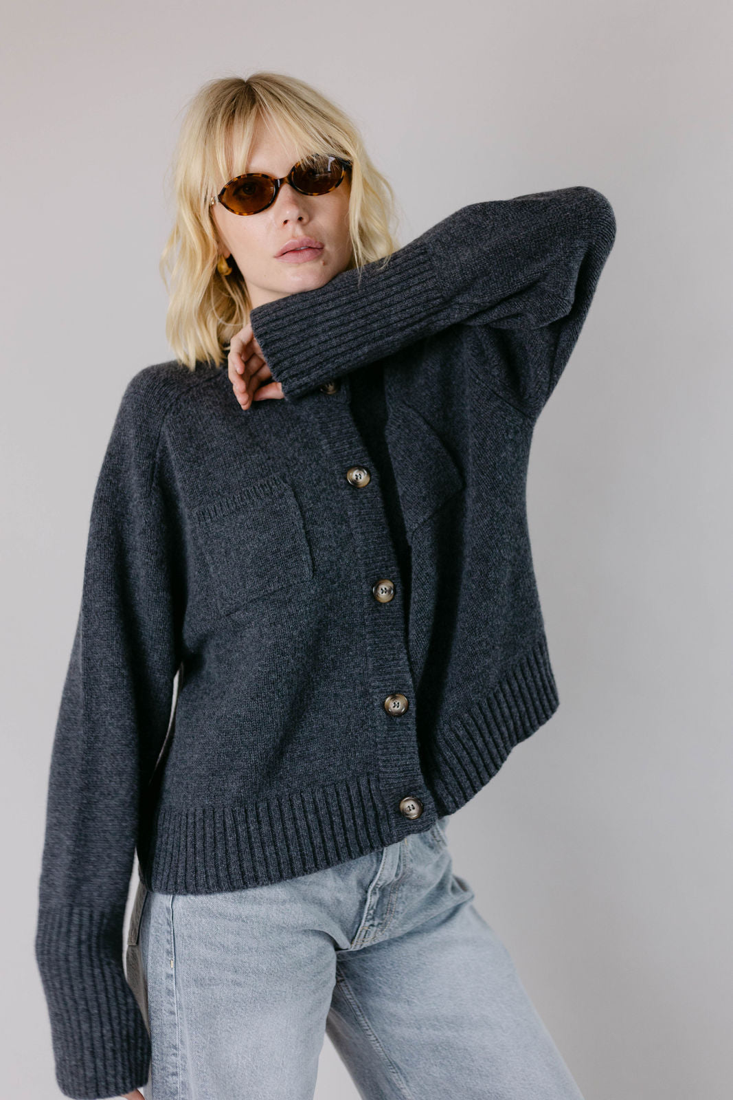 Cardigan SALLY - midnight grey