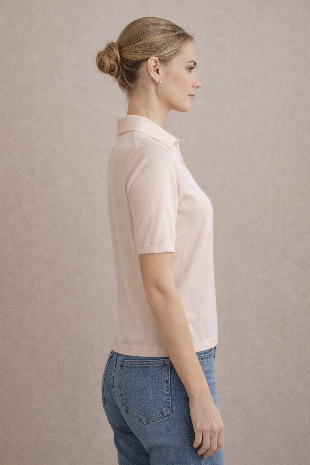 Strick-Poloshirt FENJA - vanilla
