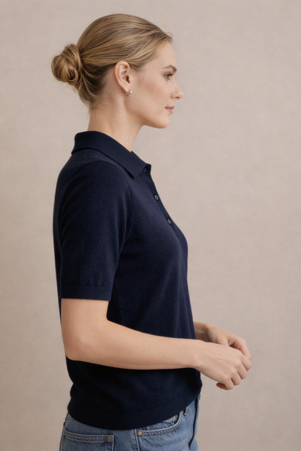 Strick-Poloshirt FENJA - classic navy