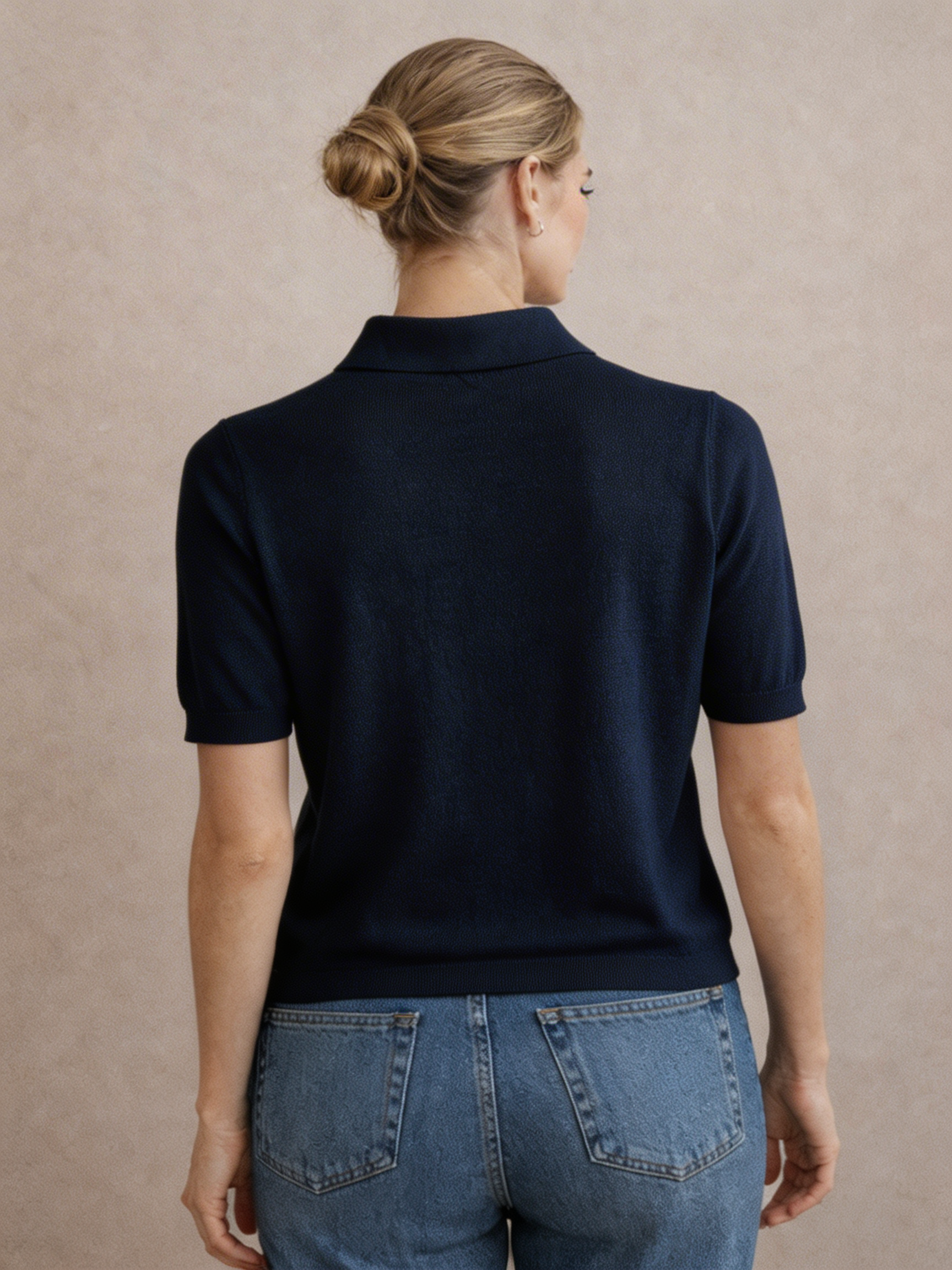 Strick-Poloshirt FENJA - classic navy