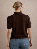Strick-Poloshirt FENJA - cocoa